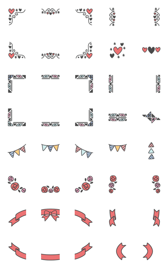 [LINE絵文字]エレガントな「デコフレーム」の画像一覧