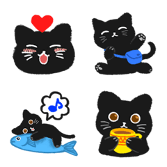 [LINE絵文字] 毎日黒猫♥絵文字の画像