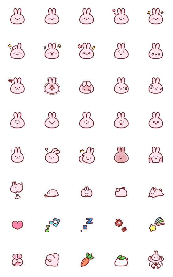 [LINE絵文字]所謂うさぎの絵文字の画像一覧