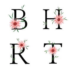 [LINE絵文字] flowers fontの画像