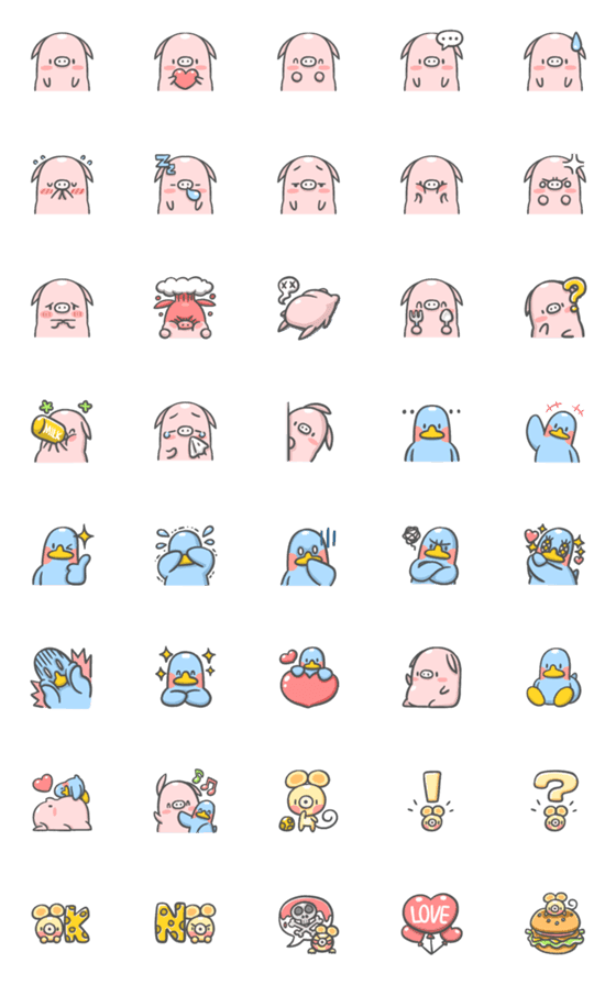 [LINE絵文字]ピンコ＆ルリ Emojiの画像一覧