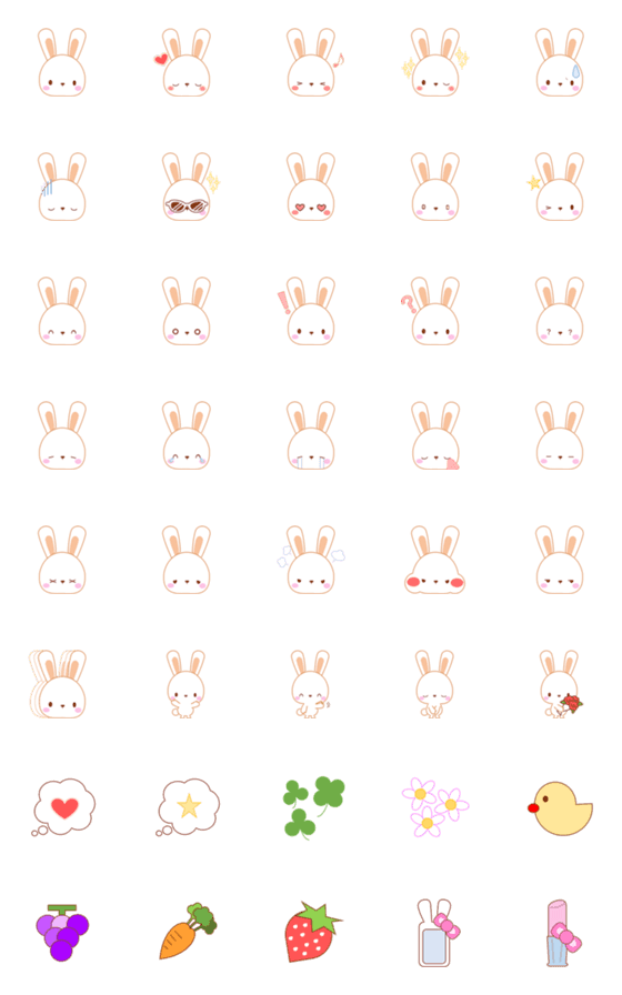 [LINE絵文字]Simple Rabbitの画像一覧