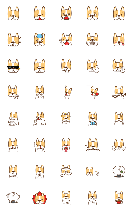 [LINE絵文字]french dog emojiの画像一覧