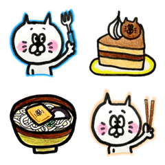 [LINE絵文字] しろねこnoゆかにゃん！食べ物に変身！の画像