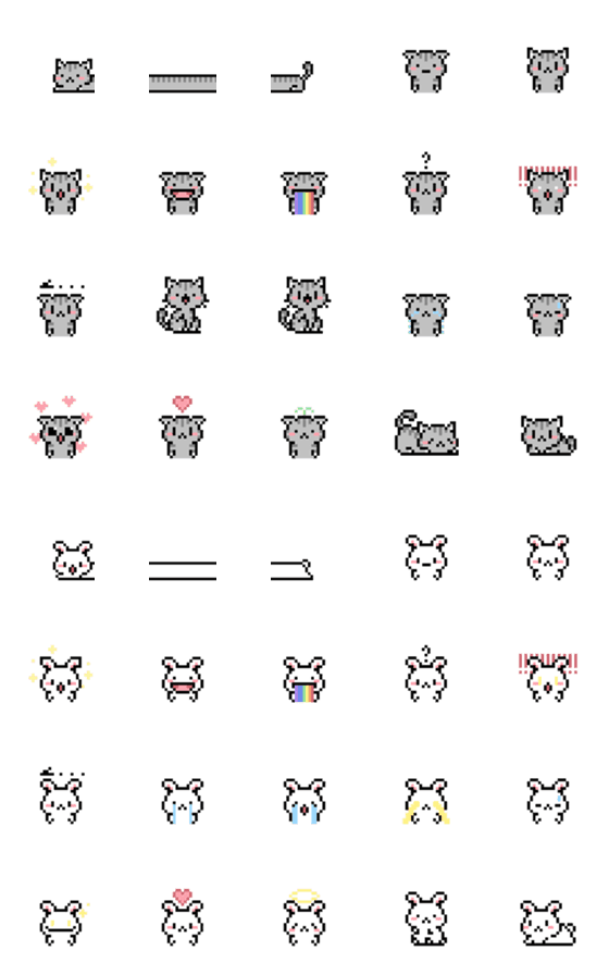 [LINE絵文字]Kyouya is My Cat and his bunny (Pixel)の画像一覧