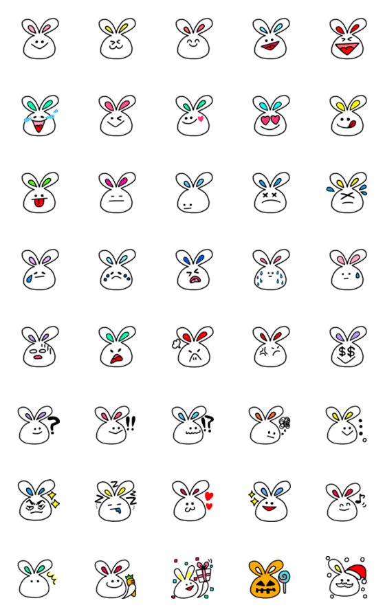 [LINE絵文字]からふるうさぎの画像一覧
