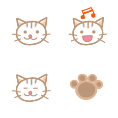 [LINE絵文字] しろとら猫のハッピー♪の画像