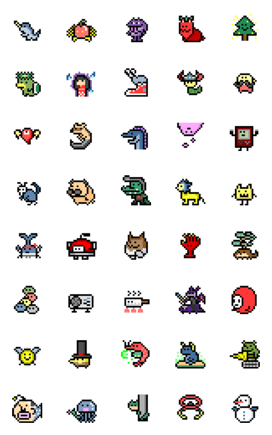 [LINE絵文字]ドット絵 絵文字モンスター Thunder Ver.の画像一覧