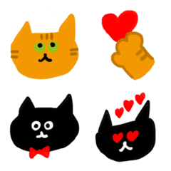 茶トラとくろねこの絵文字の絵文字メイン画像
