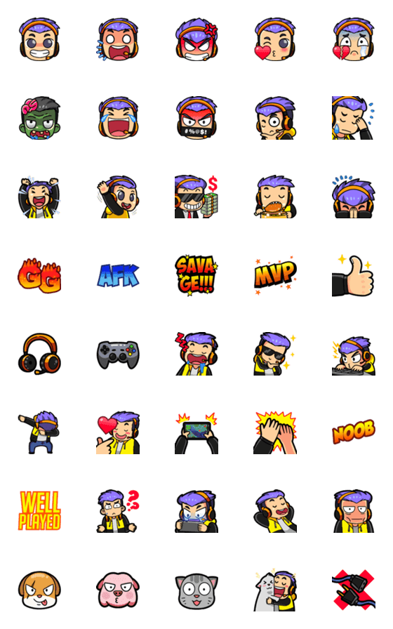 [LINE絵文字]Awesome Gamer Emojiの画像一覧