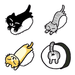[LINE絵文字] ねこすし 猫寿司 猫のおすしを送る絵文字の画像
