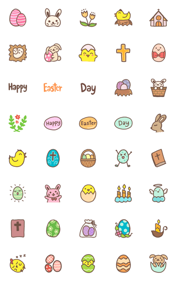 [LINE絵文字]Happy Easterの画像一覧