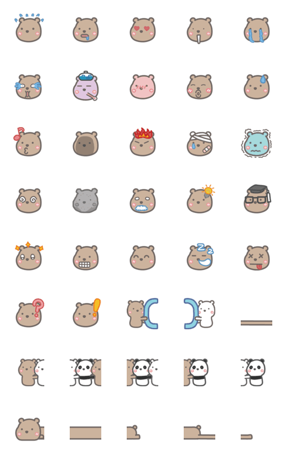 [LINE絵文字]Brown Bear EMOJIの画像一覧
