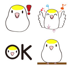 [LINE絵文字] ぽってりインコの画像