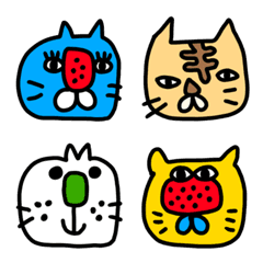 [LINE絵文字] riekimのへーんな猫絵文字 セットパックの画像