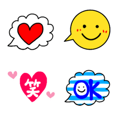 いろいろ☆吹き出し＆カラフル絵文字の絵文字メイン画像