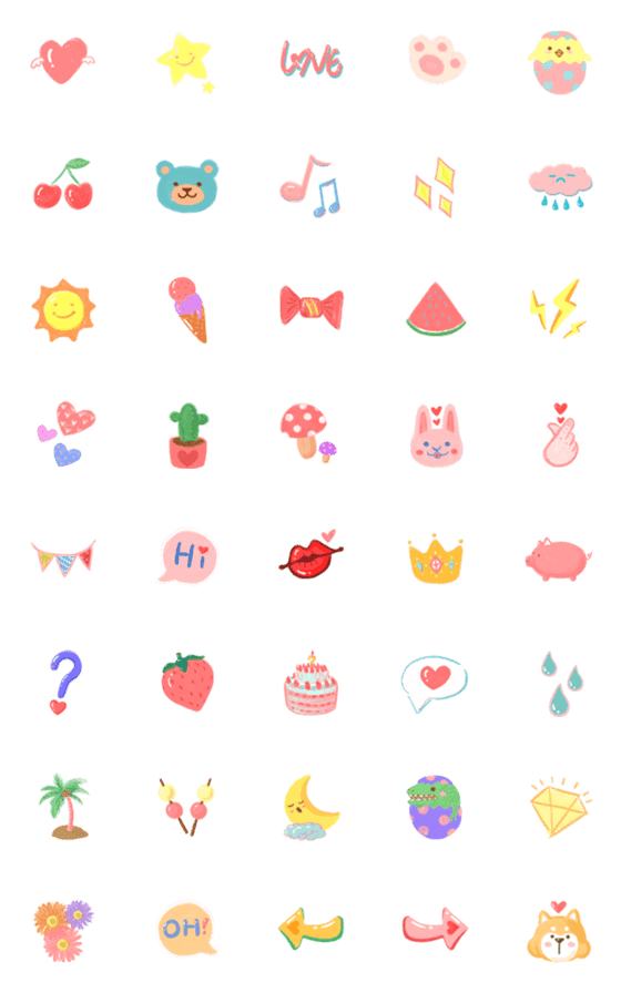 [LINE絵文字]lovely emojiの画像一覧