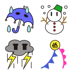 [LINE絵文字] 毎日使える 天気を伝えるかわいい絵文字の画像