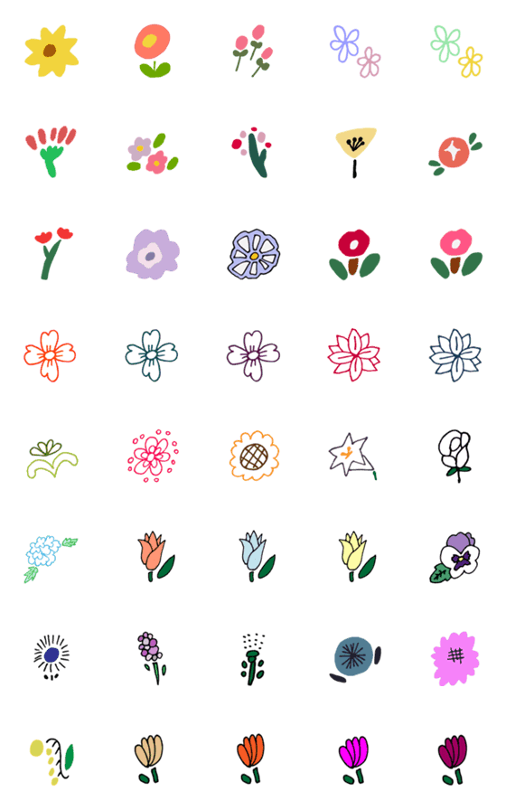 [LINE絵文字]お花絵文字*の画像一覧