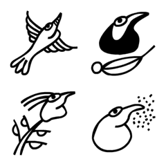 [LINE絵文字] トンパ文字のかわいい鳥1の画像