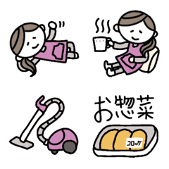 [LINE絵文字] ずぼら主婦のマイペースお気楽絵文字の画像