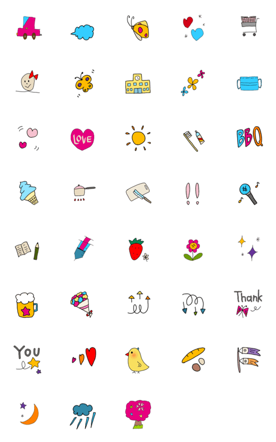 [LINE絵文字]Girly Emoji♥️7の画像一覧