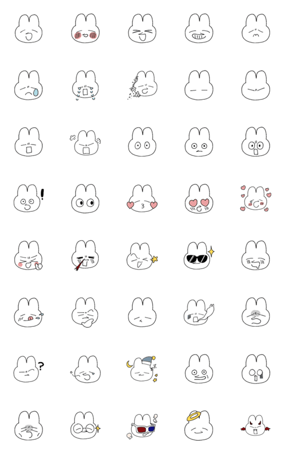 [LINE絵文字]Emotional Rabbit！の画像一覧