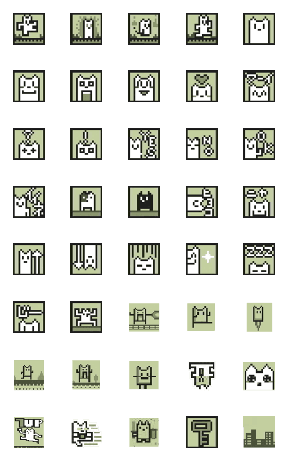 [LINE絵文字]レトロゲーム風絵文字 ネコっぽいの画像一覧