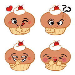 [LINE絵文字] Creamy Cup Cake emojiの画像