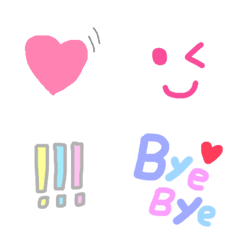 [LINE絵文字] シンプルよく使う絵文字ミックスの画像