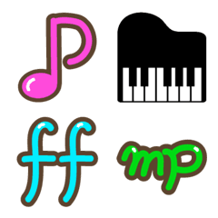 [LINE絵文字] 【音楽】音符記号の絵文字 music emojiの画像