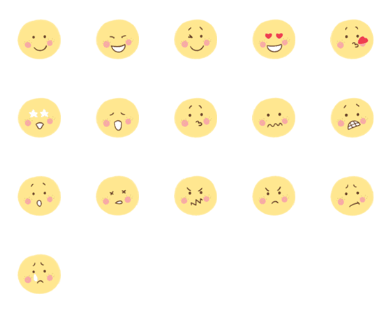 [LINE絵文字]Kawaii Yellowの画像一覧