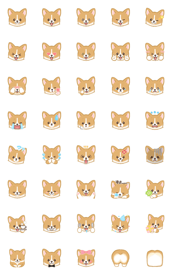 [LINE絵文字]もふもふ♡コーギー絵文字の画像一覧