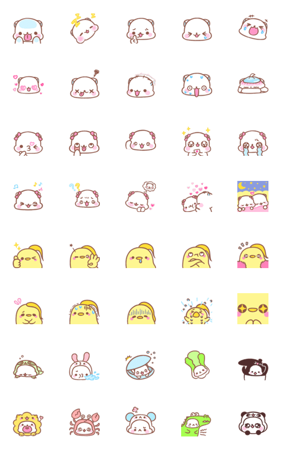 [LINE絵文字]Larson ＆ Lana face Stickerの画像一覧