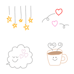 ナチュラルカラーのシンプルな絵文字の絵文字メイン画像