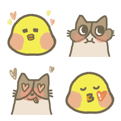 [LINE絵文字] Cat and her chick under the sunの画像