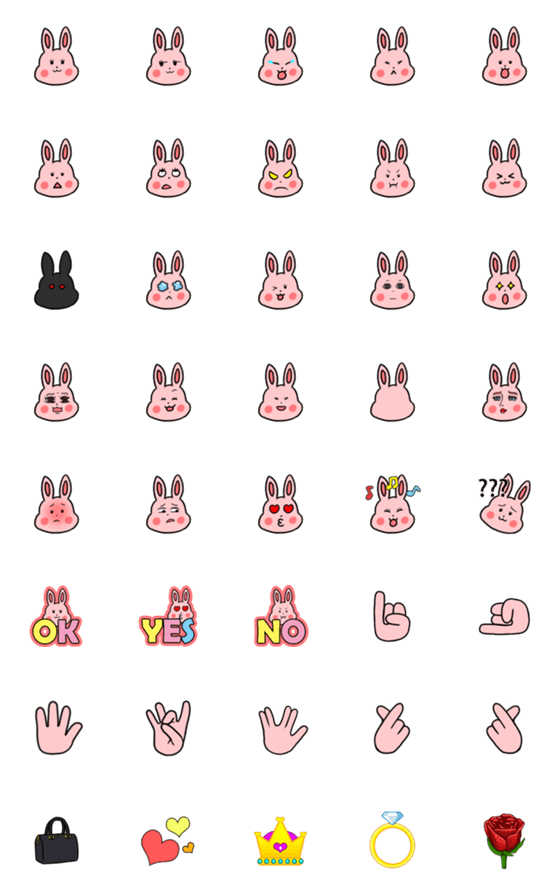 [LINE絵文字]My family also have Bunny Female Emojiの画像一覧