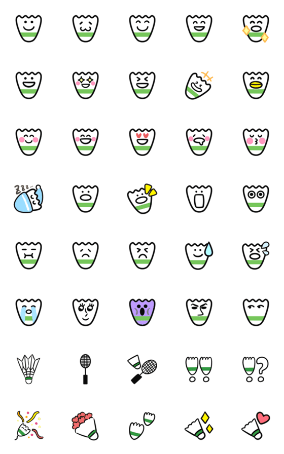 Line絵文字 バドミントンのシャトル 40種類 1円 Line絵文字 バドミントンのシャトル 40種類 1円