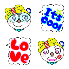 [LINE絵文字] ポップでカラフルなアメリカンベア絵文字の画像