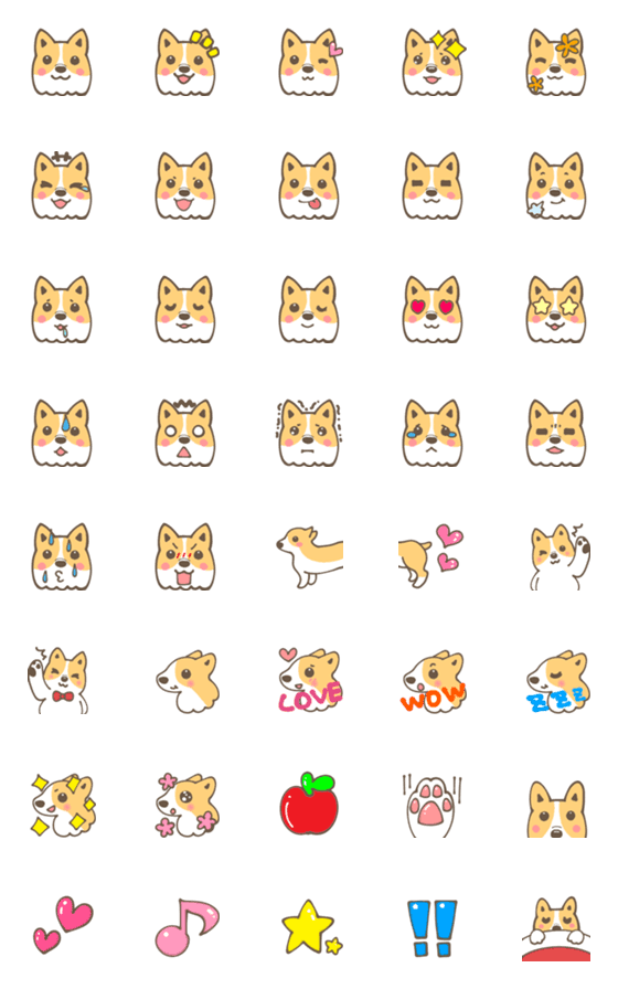 [LINE絵文字]尊すぎるコーギーの画像一覧
