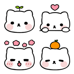 [LINE絵文字] White Kitty Emojiの画像