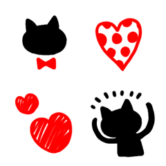 [LINE絵文字] 黒猫がいっぱい♥かわいい絵文字の画像