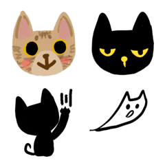 [LINE絵文字] Black cat Mi Mi and Furrr emojiの画像