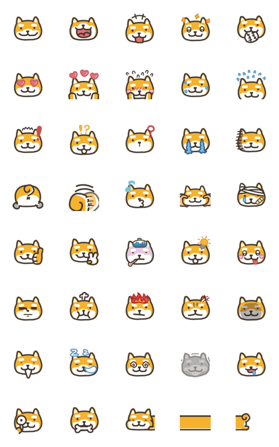 [LINE絵文字]Thick eyebrows dog Emojiの画像一覧