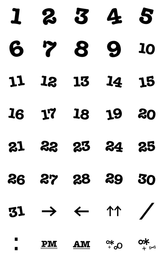 [LINE絵文字]numberえもじの画像一覧