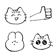 絵文字だよ！ねこちゃんうさちゃんの絵文字メイン画像