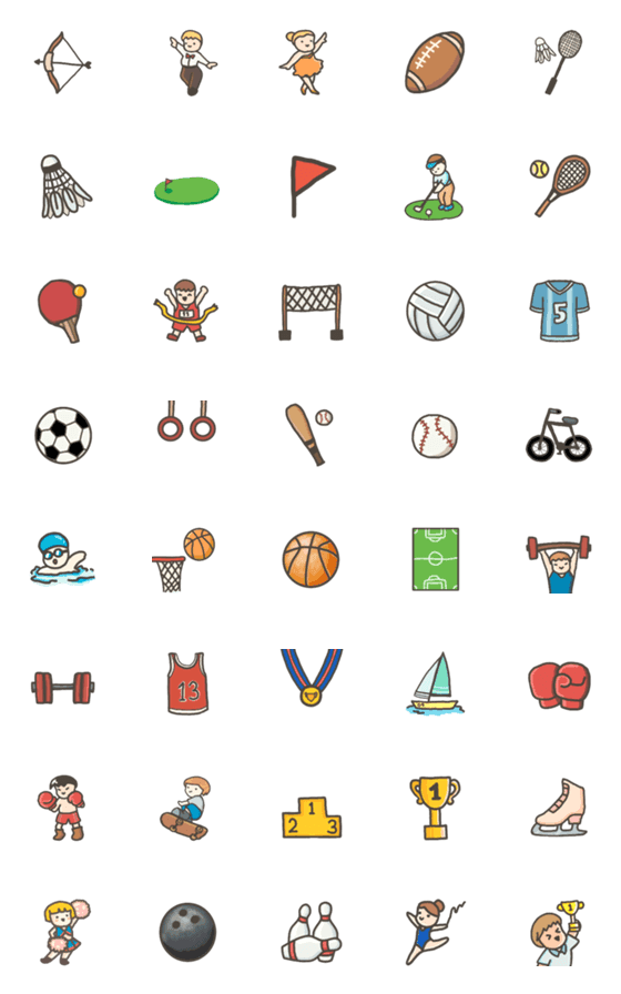 [LINE絵文字]Sport Time Emojiの画像一覧