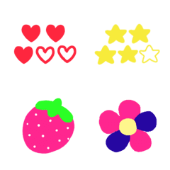 Line絵文字 カラフルな絵文字 ハート星お花mix 40種類 1円 Line絵文字 カラフルな絵文字 ハート星お花mix 40種類 1円