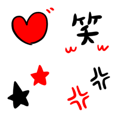 [LINE絵文字] 赤×黒絵文字の画像