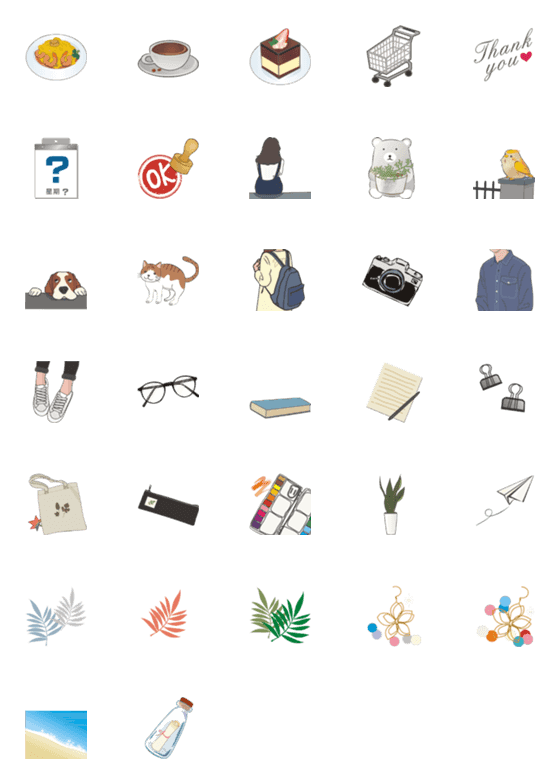 [LINE絵文字]hipster Small Thingsの画像一覧